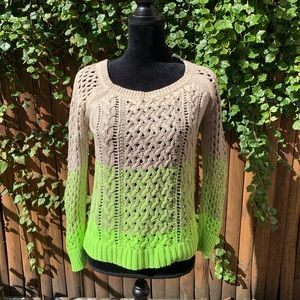 Neon Ombré Waffle Knit Sweater